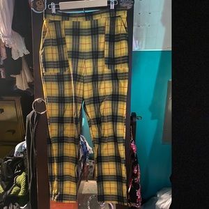 Blackmilk yellow plaid pants